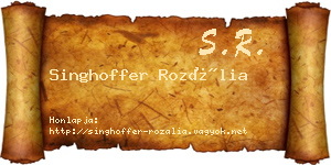 Singhoffer Rozália névjegykártya